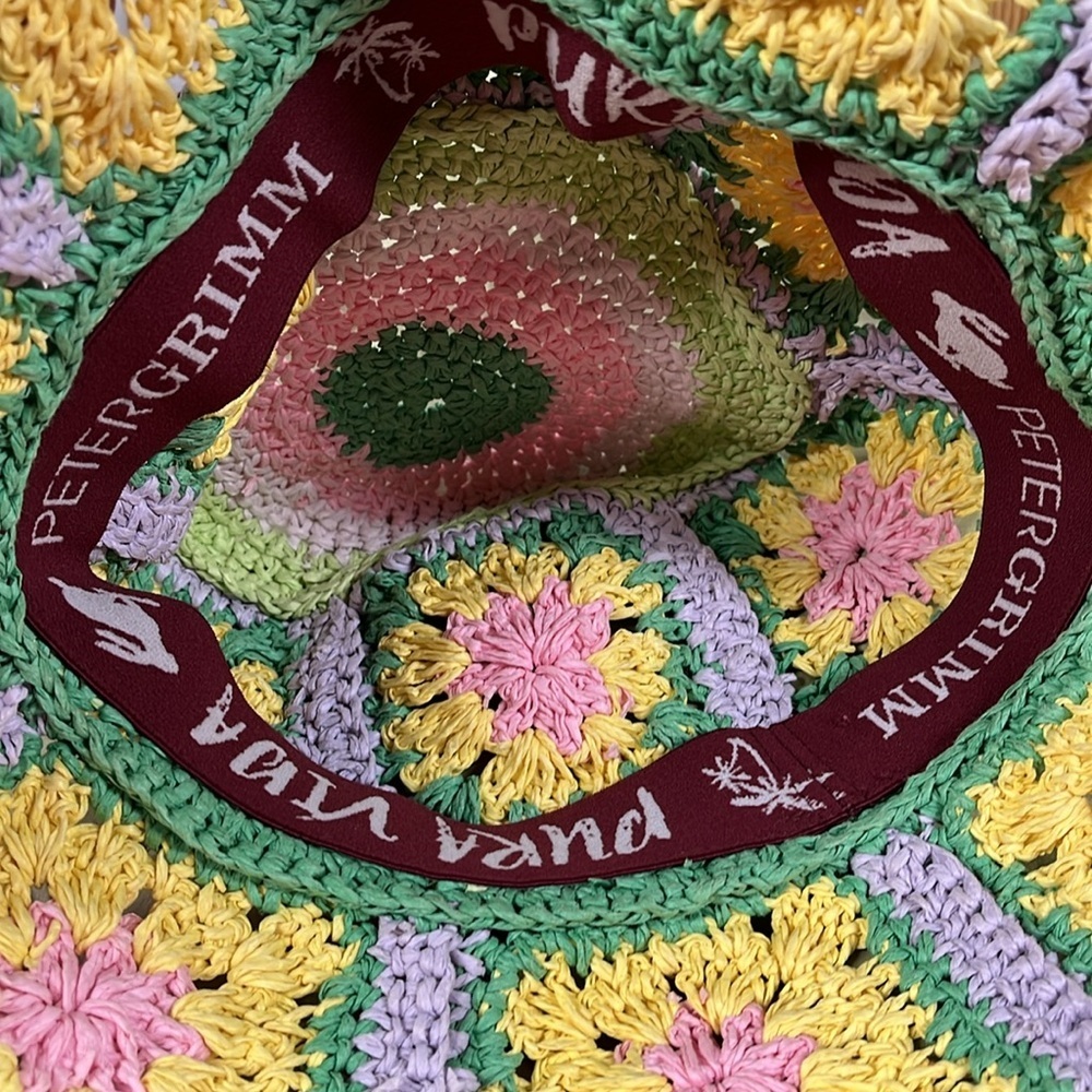 Free People X Peter Grimm Summer of love Colorful Crochet Sun Hat - Picture 7 of 7